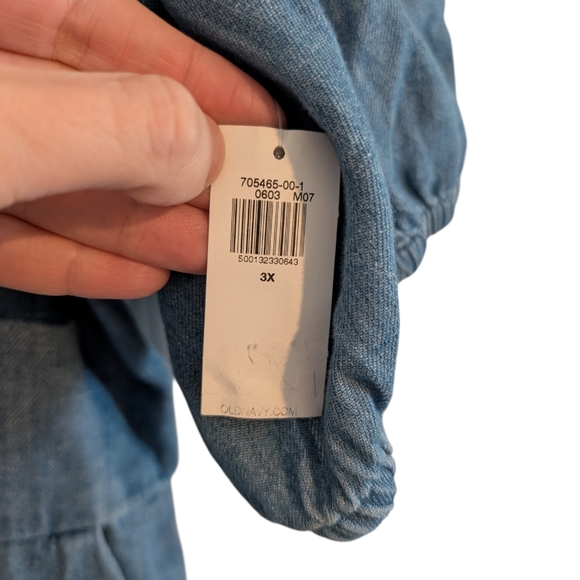 Old Navy Puff Sleeve Denim Mini Dress NWT - Picture 4 of 16